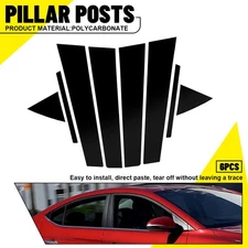 Black Window Door Pillar Post Cover Trims Fit 2017-19 20 Hyundai Elantra/Avante