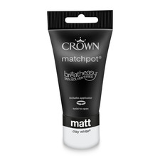 Crown Matchpot Breatheasy Solvent Free Includes Applicator Shade Clay White 40ml