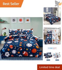6Pcs Bed in A Bag Twin Sports Microfiber Comforter Set Kids Boys Teens