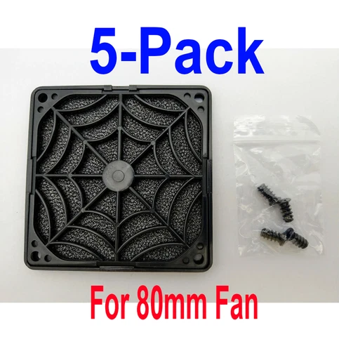 EverCool 80mm Fan Filter Kit / Fan Mesh / Dustproof Guard for 80mm Fan (5-Pack)