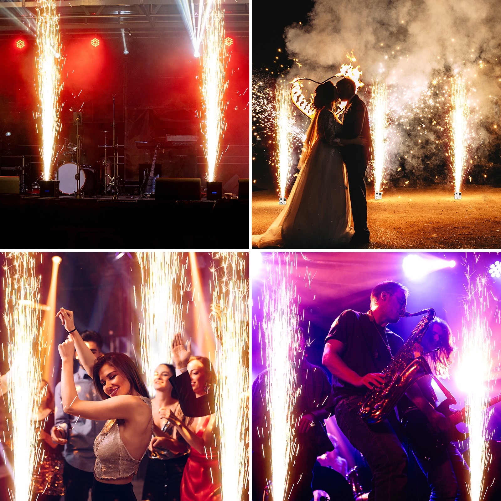 1200W Large Stage Fireworks Machine W/ Remote DMX Cold Spark Machine 6. ...