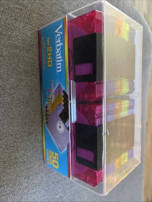 Verbatim DataLife Colors 50 Pack Disks in Storage Case MF 2HD IBM Formatted NEW 