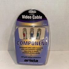 Arista Component Video Cable 12 Foot 24K Gold Plated ConnectorsFactory Sealed 18