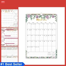 2026 Wall Calendar 12 x 17 Large Writing Blocks Floral Hanging Twin Wire Spiral