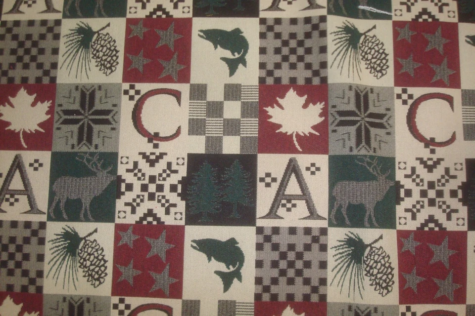 3.5 yds Tapestry Fabric Cabin Fever Lodge Block Upholstery 56" x 126" BTP - Image 3 of 4