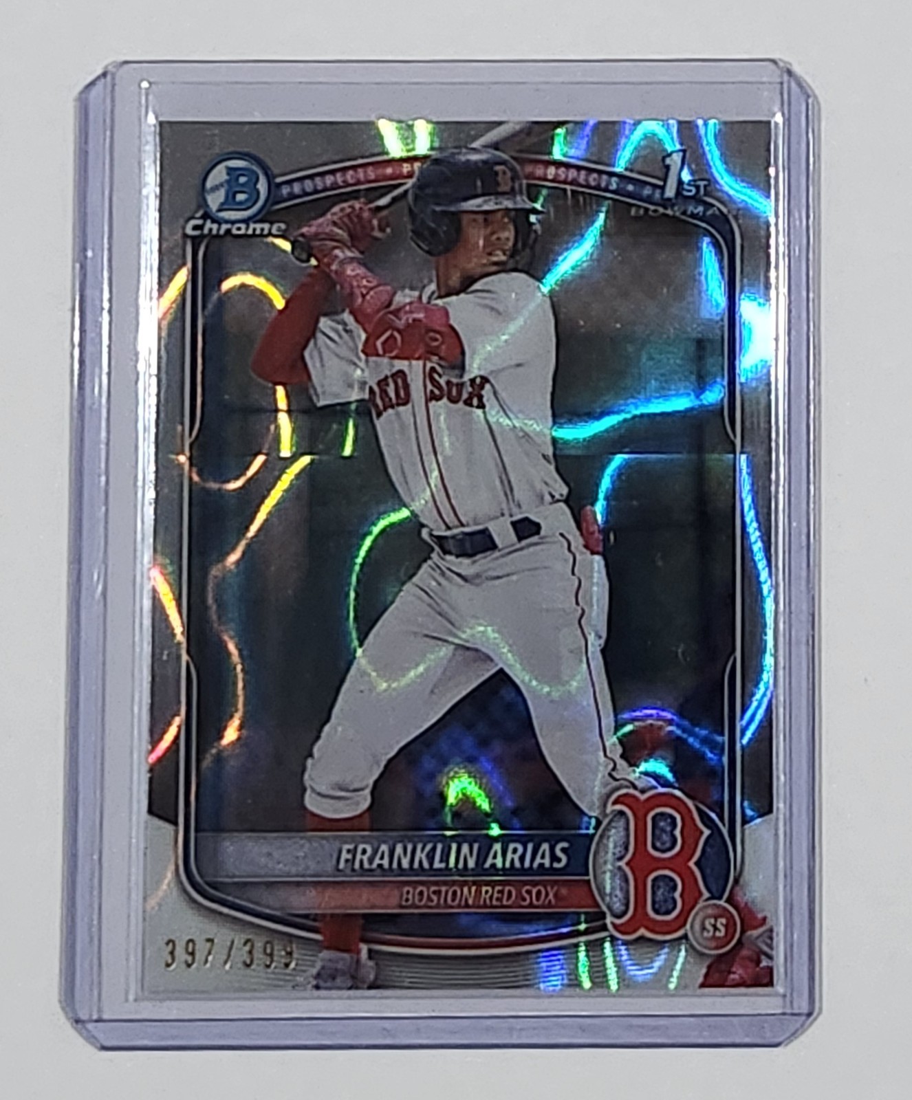 2025 Bowman Chrome FRANKLIN ARIAS 1st Prospect LAVA Refractor #'d /399 #BCP-67