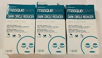 NEW LOT OF 3 Masque Bar Dark Circle Reducer Eye Patches 5 Pair Ea (15 Pairs)
