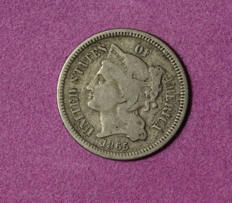 1865- III Three cent nickel -#P35396