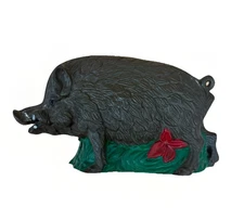 Antique Cast Iron Wild Boar Pig Penny Bank – A.C. Williams Original Paint