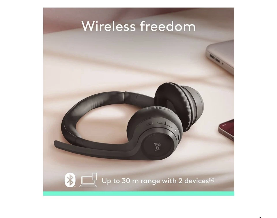 Logitech Zone 301 Wireless Bluetooth Headset with Noise-Canceling - Image 4 of 4