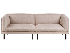 Sofa 3 Seater VORGOD Fabric Light Brown