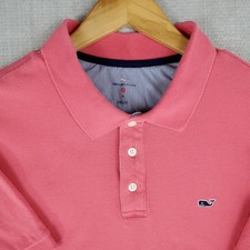 VINEYARD VINES Size Medium Pink Mens Cotton Short Sleeve Polo Sport Shirt Golf