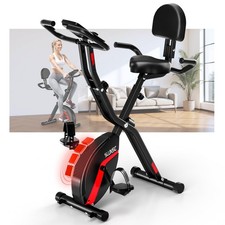 Folding Exercise Bike, SLUNSE 5 IN 1 Foldable Stationary Bike for Home, Indoo...