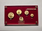 2002 US Gold American Eagle 4-Coin Set in Red Hard Plastic Holder