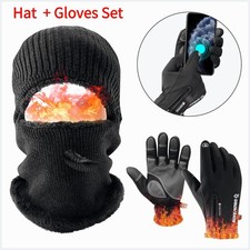 Touchscreen Ski Gloves and Hat Set  -Thermal Winter Protection for Men and Women