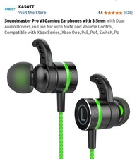 KASOTT SOUNDMASTER PRO V1 GAMING EARPHONES WITH DUAL AUDIO DRIVERS NEW