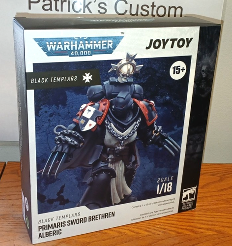 JOYTOY 1/18 Warhammer 40,000 Action Figure Black Templars Sword Brethern Alberic - Picture 2 of 5