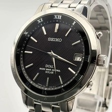 Seiko Dolce 7B32-0AA0 Funk Solar schwarzes römisches Zifferblatt 38,3 mm Uhr