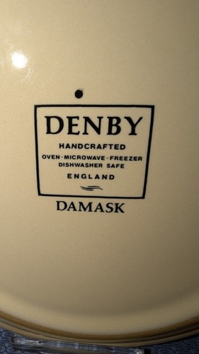 Vintage Denby, England "Damask" - Lovely Set of 4 Trio's + 1 Sugar Bowl - VGC - Picture 11 of 11