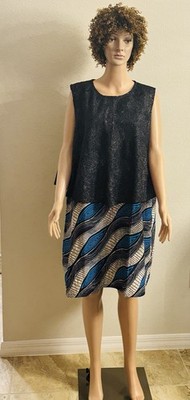 Women s African Ankara Dress. Embroidered Top
