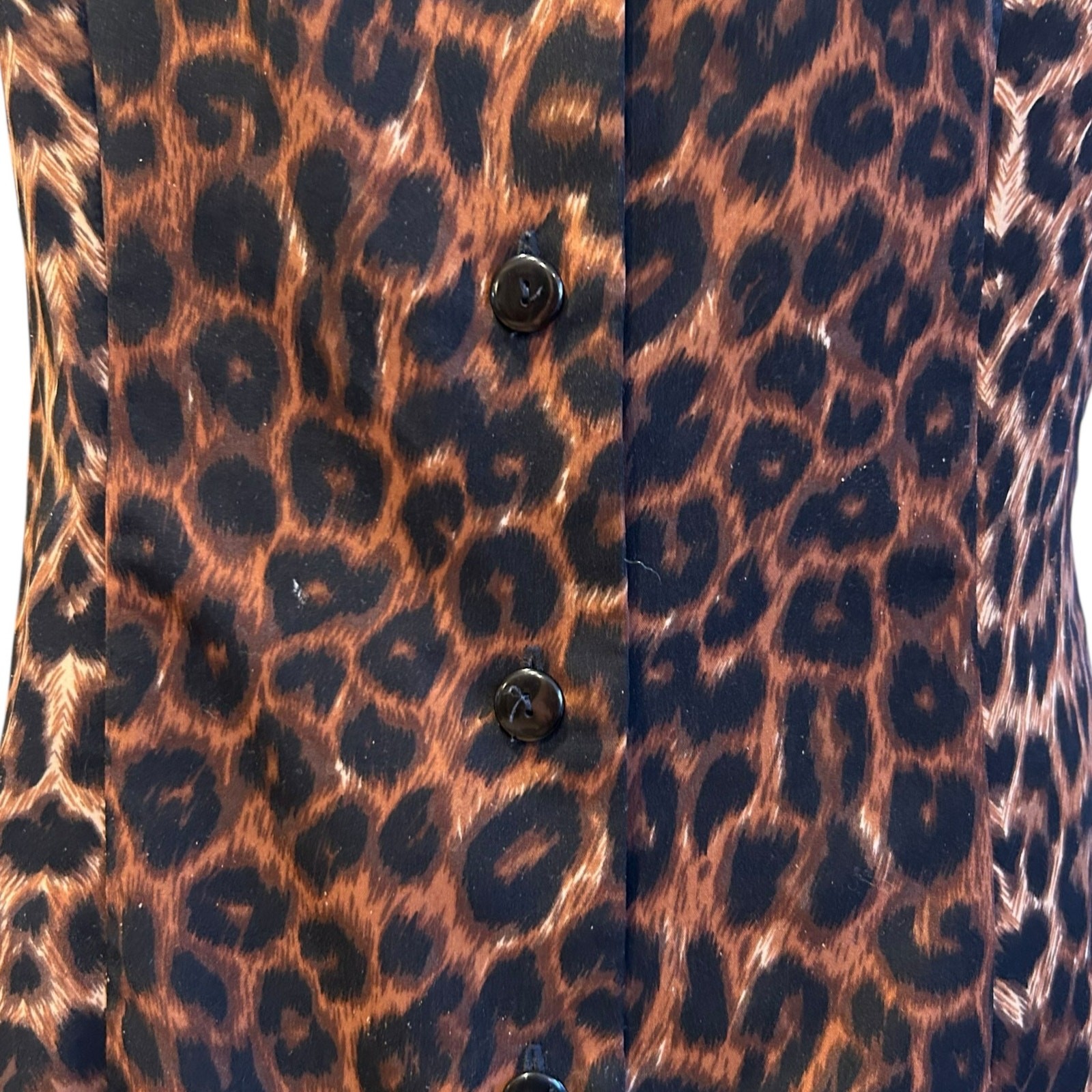 Vintage Basic Editions Leopard Print Wrap Dress S… - image 13