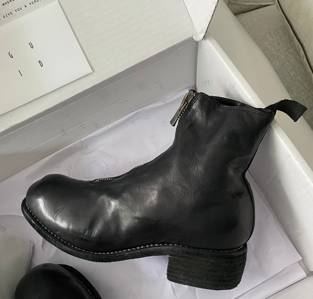 NEW! GUIDI PL1 Front Zip Soft Horse Full Grain Leather Ankle Boots