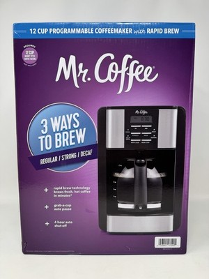 Mr. Coffee Programmable 3-Way Brewing System 12-Cup Drip Coffee Maker New Sealed