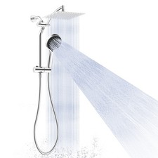 High Pressure Rain Shower Head with Handheld Spray Combo Adjustable Slide Bar