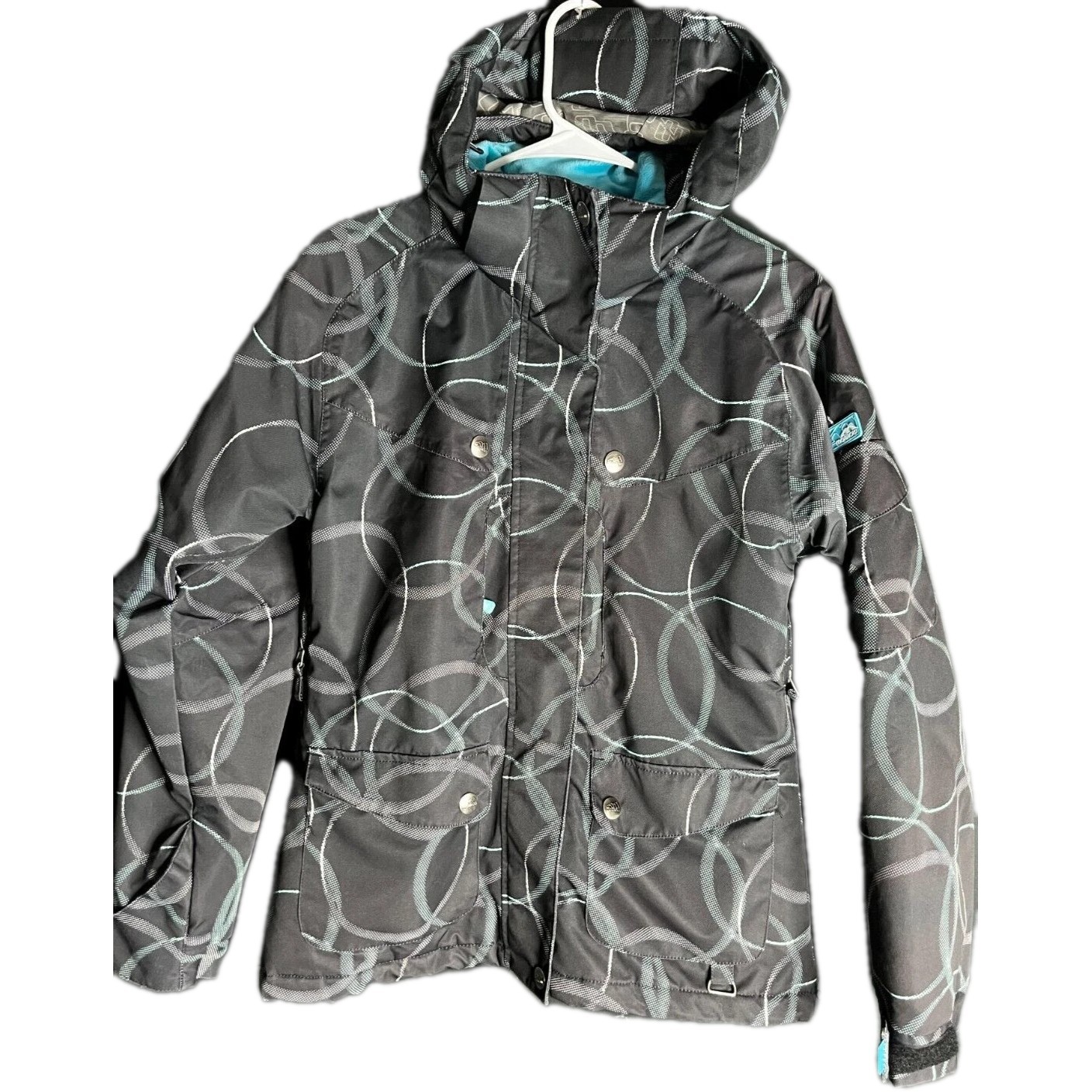 Vintage Morrow Womens Small Black Hooded Ski Jack… - image 1