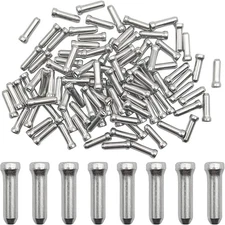 100 Bike Cable End Cap Silver Brake Shifter Wire Crimp Mountain Bicycle Aluminum