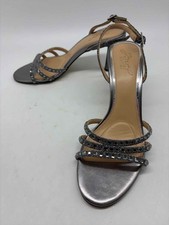 Pre-Owned Jewel Badgley Mischka Silver Size 8 Sling Back Heels