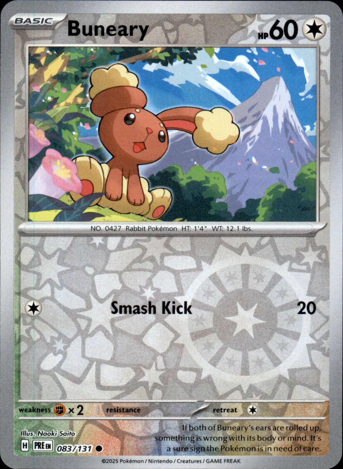 Buneary 083/131 Reverse Holo - Pokemon SV: Prismatic Evolutions NM