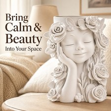 Gesicht Übertopf Vase weiß Mädchen Rose Blumentopf Wohndeko Geschenk Ornament