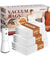 Travel Vacuum Bags with Incluides Electric Pump, 12 Pack
