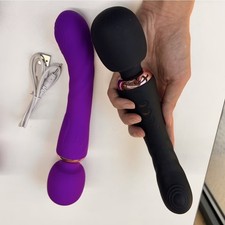 10 Frequenzmodi Dual-Ended Dildo Vibrator Wand G Spot Leistungsstarke Massage DE