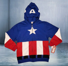 Captain America Costume Hoodie Sweatshirt Jacket Youth Marvel