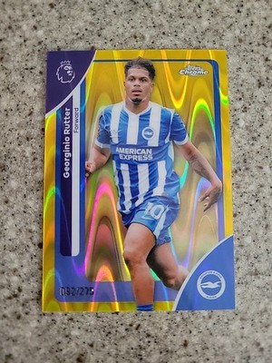 2025-26 Topps Chrome Premier League Georginio Rutter Yellow Raywave #/275