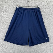Vintage 90s Nike Single Swoosh Shorts Mens Medium 7" Inseam Blue Basketball