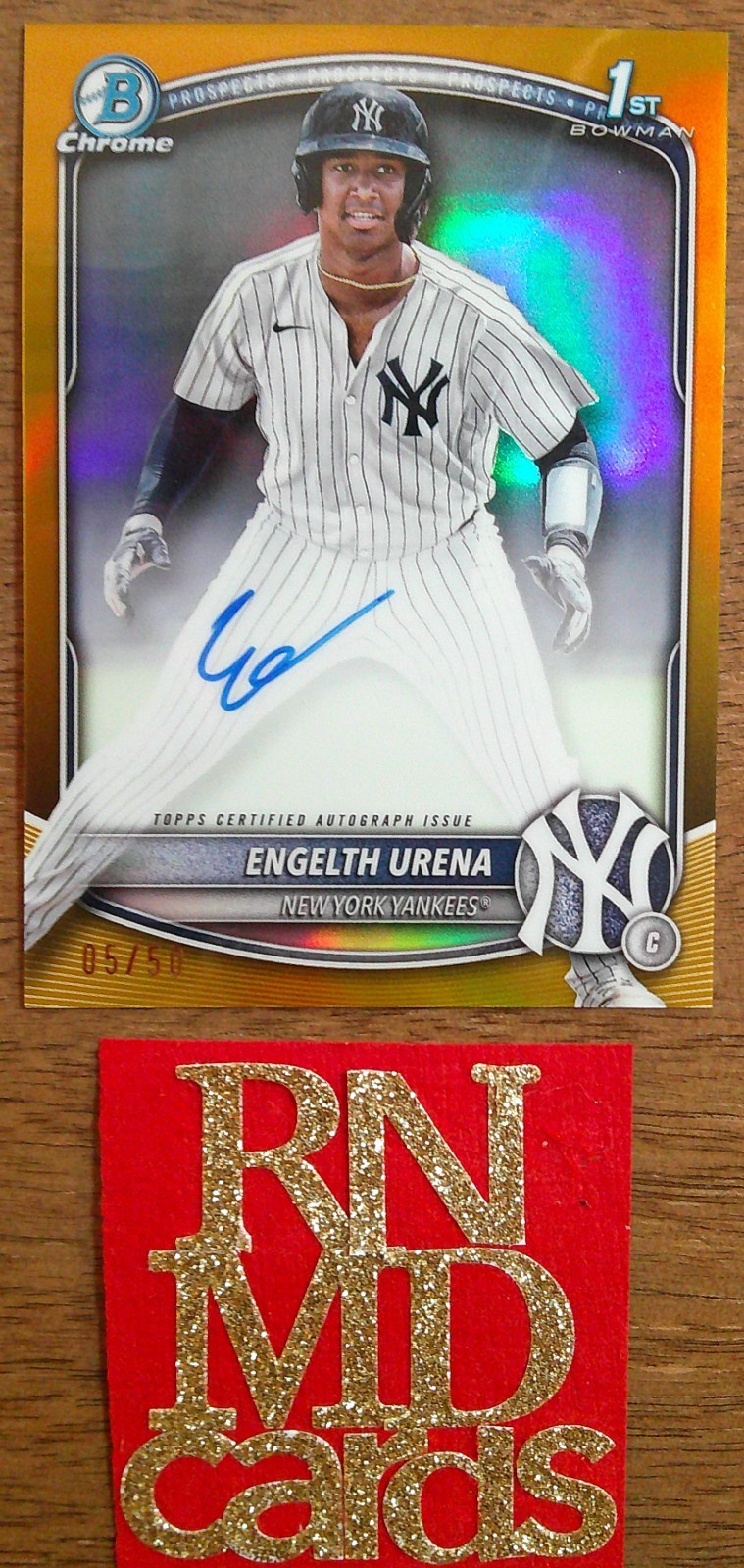 2025 Topp Bowman Chrome 1st Engelth Urena gold refractor auto /50