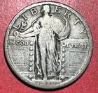 1917 Type I US Standing Liberty SILVER Quarter! "Philadelphia" Mint! FINE! Coin!
