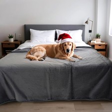 Waterproof Dog Blanket for Couch,Pee Proof Pet Blanket with 3-Layer Protectio...