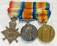 WW1 WORLD WAR ONE ROYAL NAVY MEDAL TRIO - ACTING STOKER PETTY OFFICER LEE