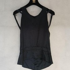 USED CHANEL SILK TOP, PEPLUM DESIGN, SIZE 38 VERYGOOD