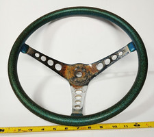 Vintage Green Flake 14 Inch Superior The 500 Steering Wheel Hot Rod 60s 70s