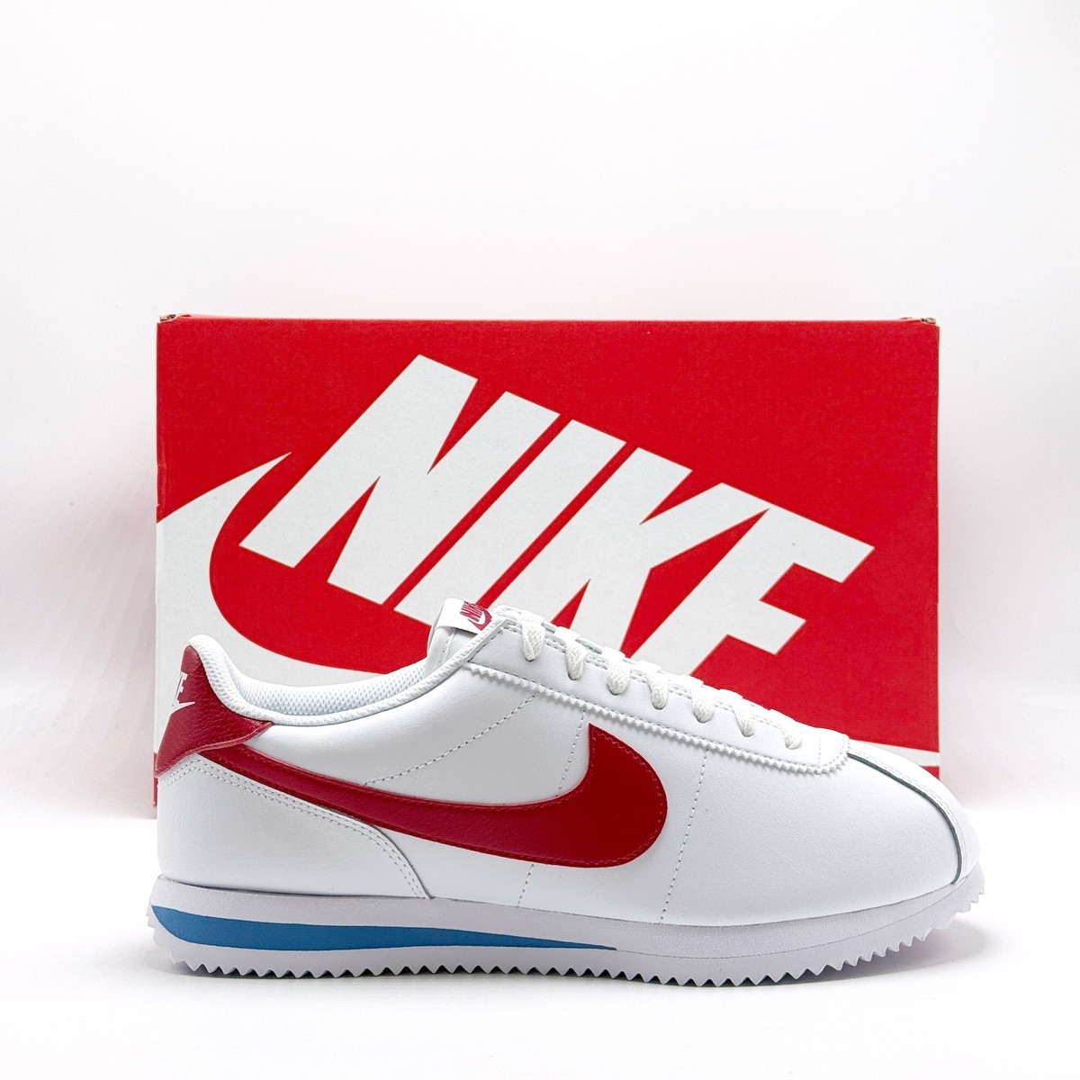 NEW* Men Nike Cortez Leather WHITE / VARSITY RED (DM4044 108