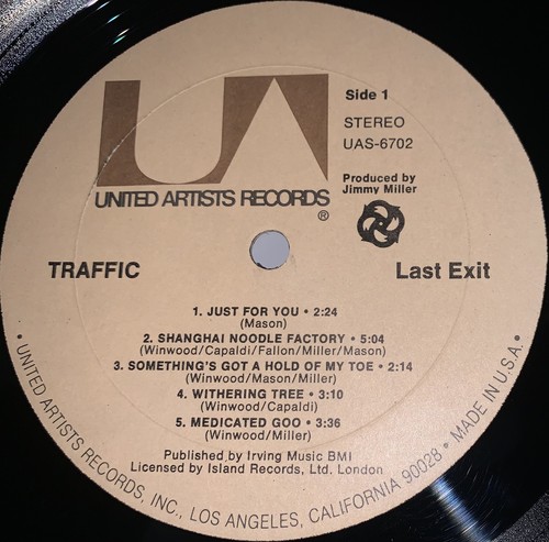 Traffic - Last Exit USA Record Good Condition UAS6702 - Bild 3 von 4