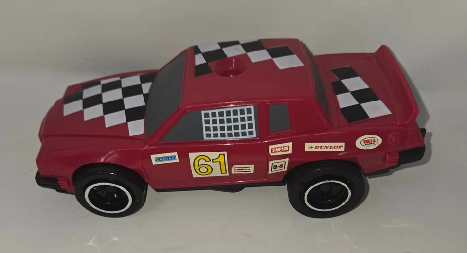 1985 Monte Carlo CFG Kenner Race Car #61 Pull Back Racer Red Plastic - Image 3 of 4