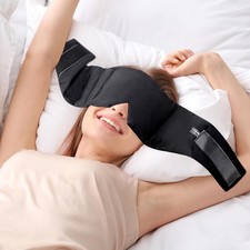 Weighted Black Cotton Eye Mask for Sleeping - 0.7lb Relaxation Cover