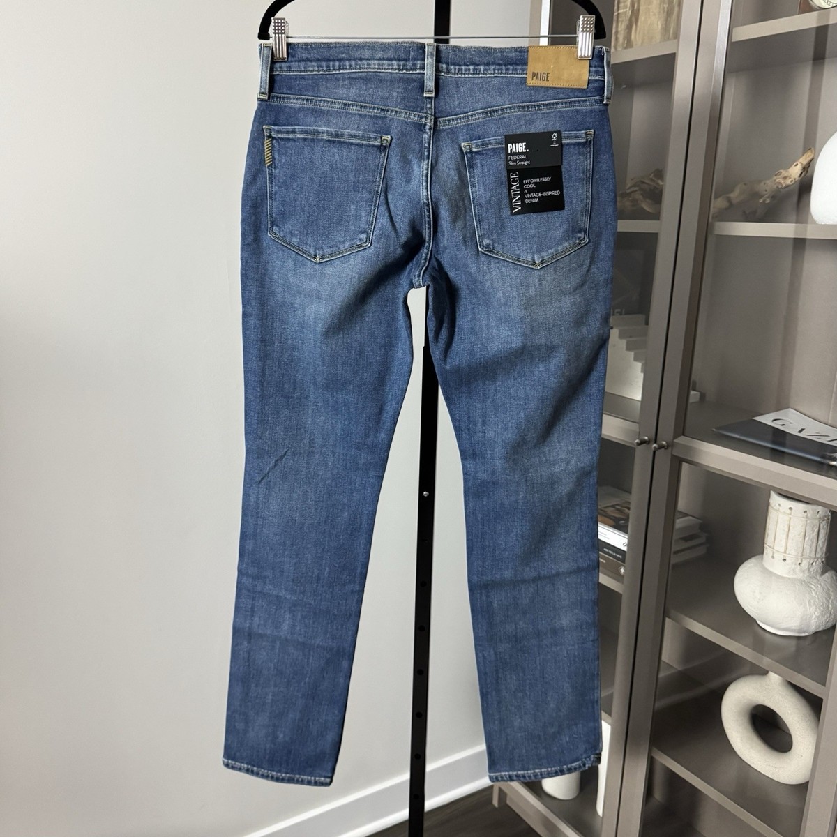 Paige Federal Slim Straight Leg Cartwright Blue Wash Denim Jeans