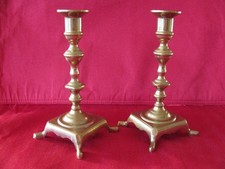 2 stare mosiężne świeczniki / "Danish Handmade"